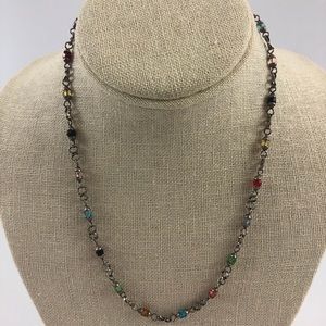 Sterling silver handmade necklace multicolor‎ beads